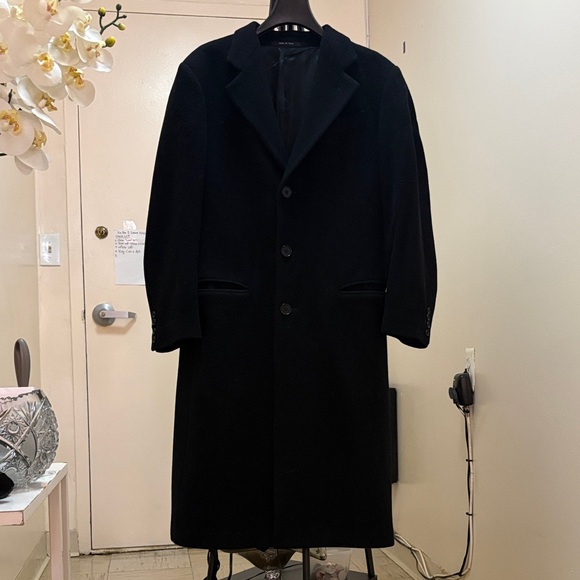 Armani Collezioni Men's Black Cashmere Overcoat Size 42 - Picture 4 of 16